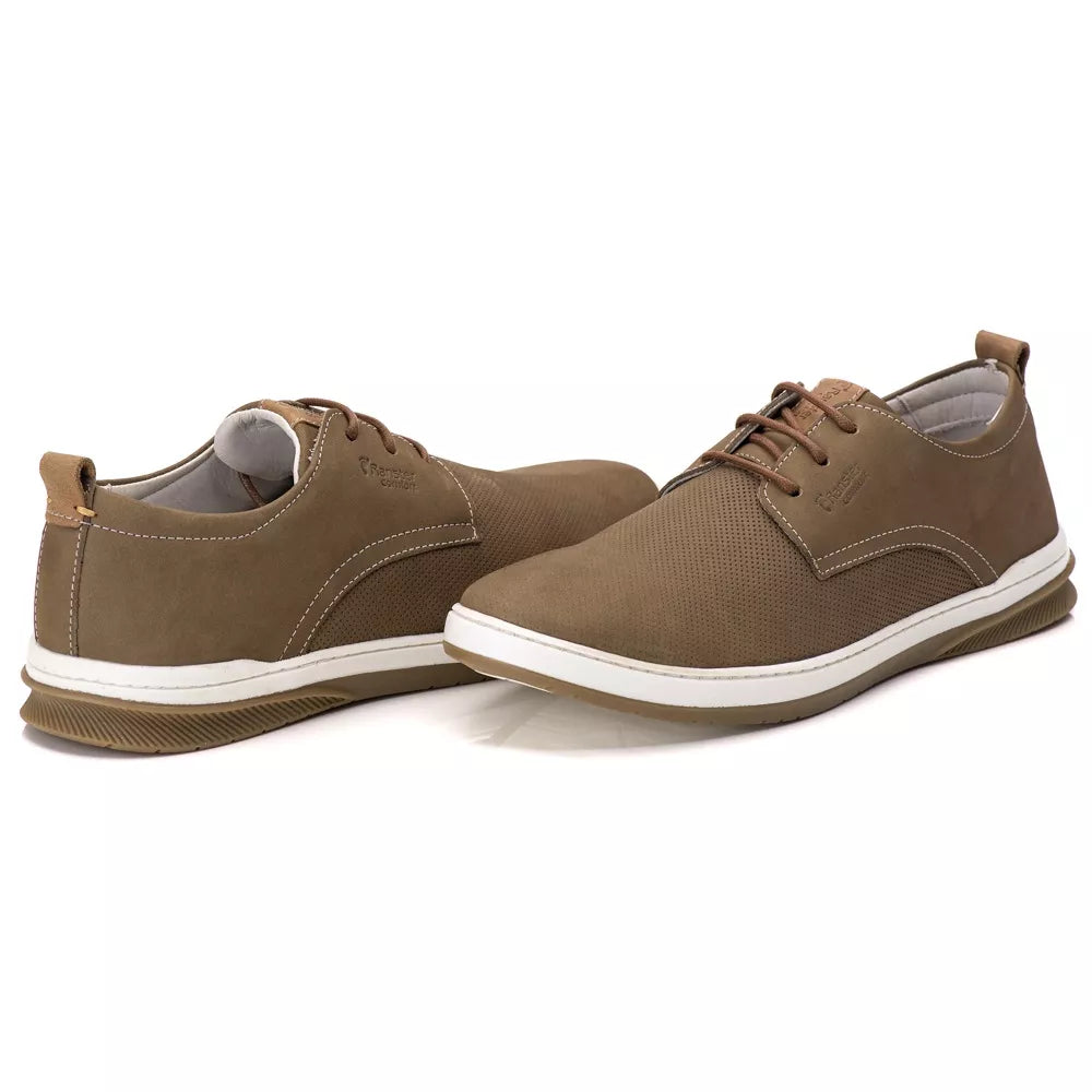 Sapatenis Masculino Casual Oxford Ranster Comfort 100% Couro Legitimo Palmilha Ultra Gel Confortável