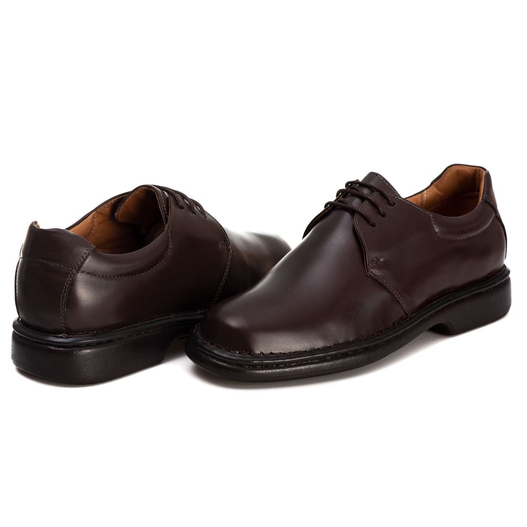 Sapato Comfort Domenic em Couro Preto e Ortopédico