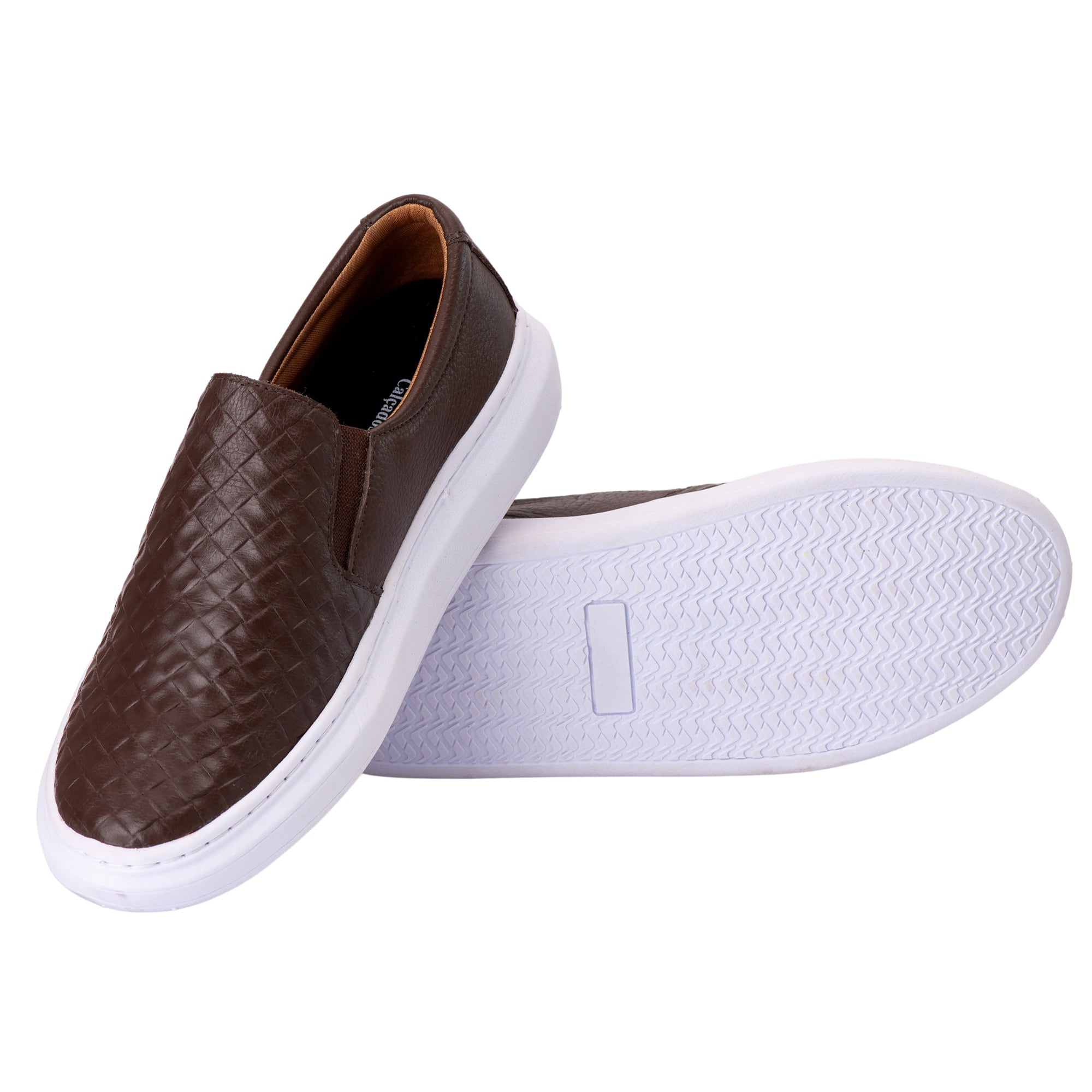Slip On Masculino Casual Couro Costarini + Brinde Carteira e Cinto