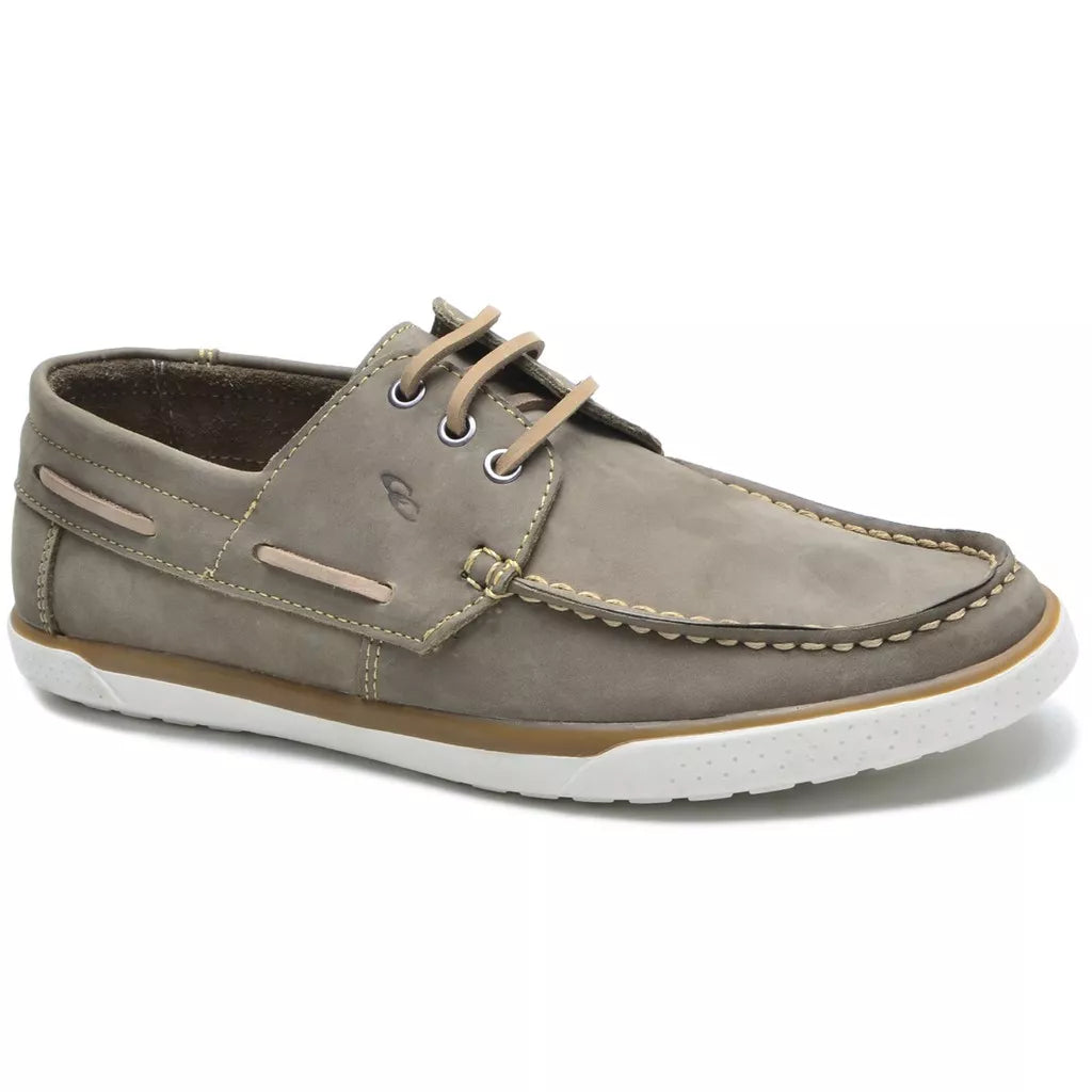 Sapatenis Masculino Dockside Mocassim Casual Em Couro Legitimo Marfim