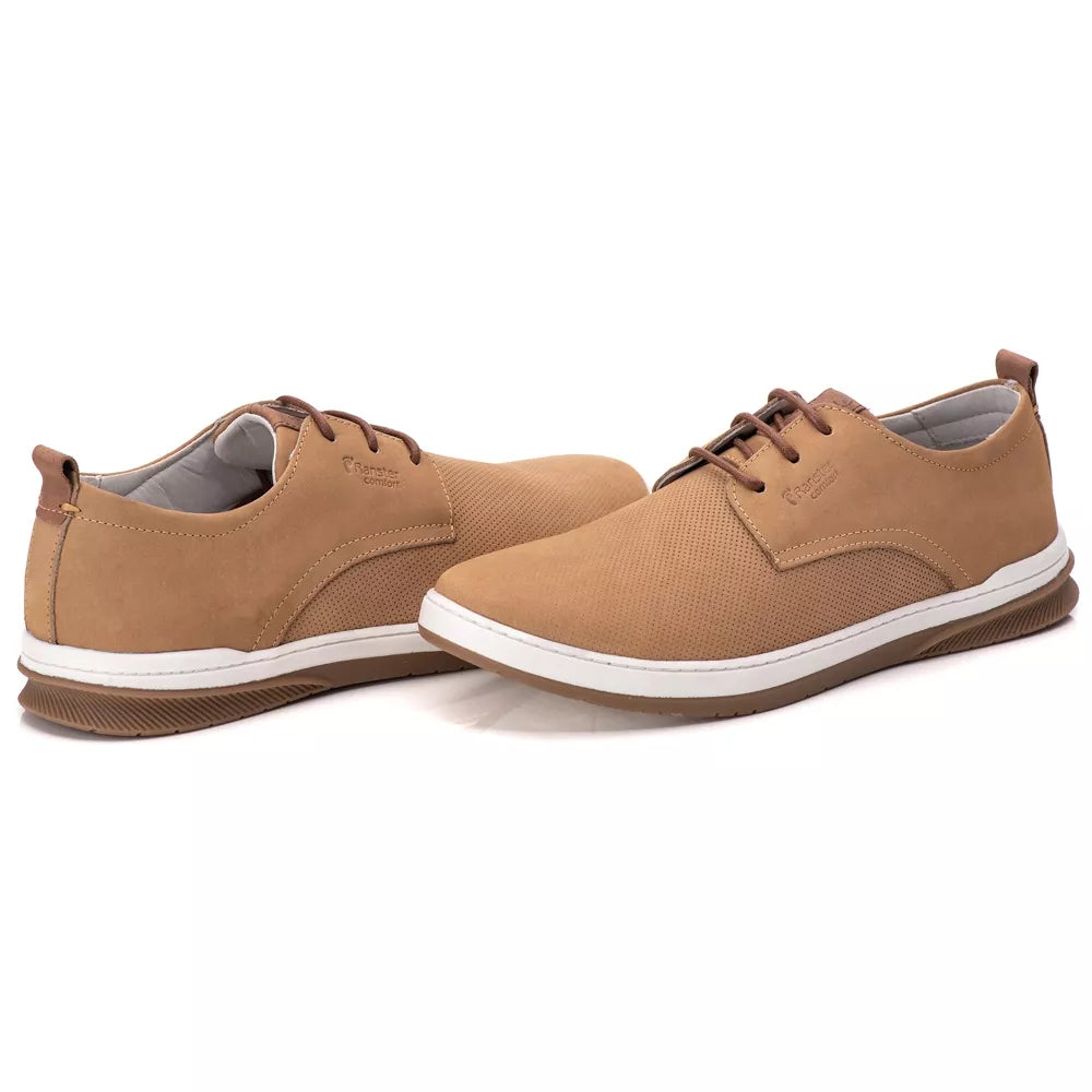 Sapatenis Masculino Casual Oxford Ranster Comfort 100% Couro Legitimo Palmilha Ultra Gel Confortável