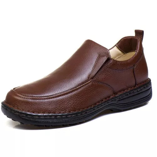 Sapato Masculino Ortopédico Em Couro Legitimo Palmilha Gel Anatômica Anti Stress