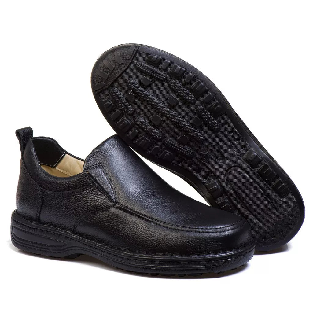 Sapato Masculino Ortopédico Em Couro Legitimo Palmilha Gel Anatômica Anti Stress