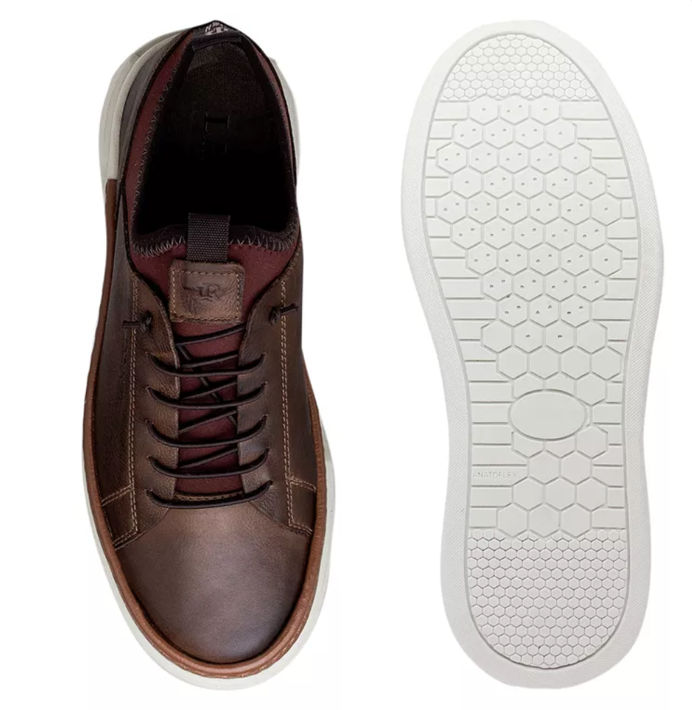 Sapatenis Casual Masculino Titanium em Couro - Chocolate