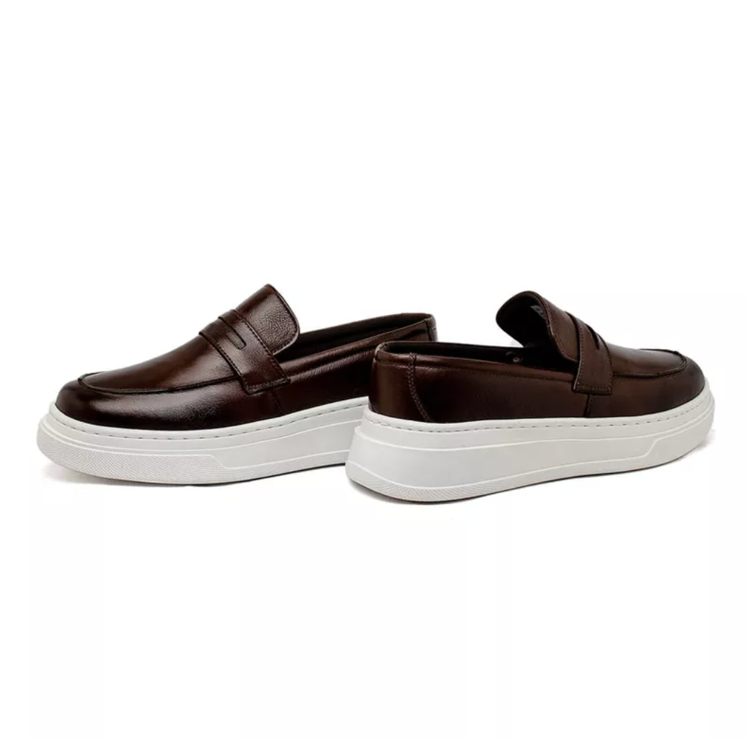 Slip On Loafer Masculino Laroche Toquio em Couro - Café