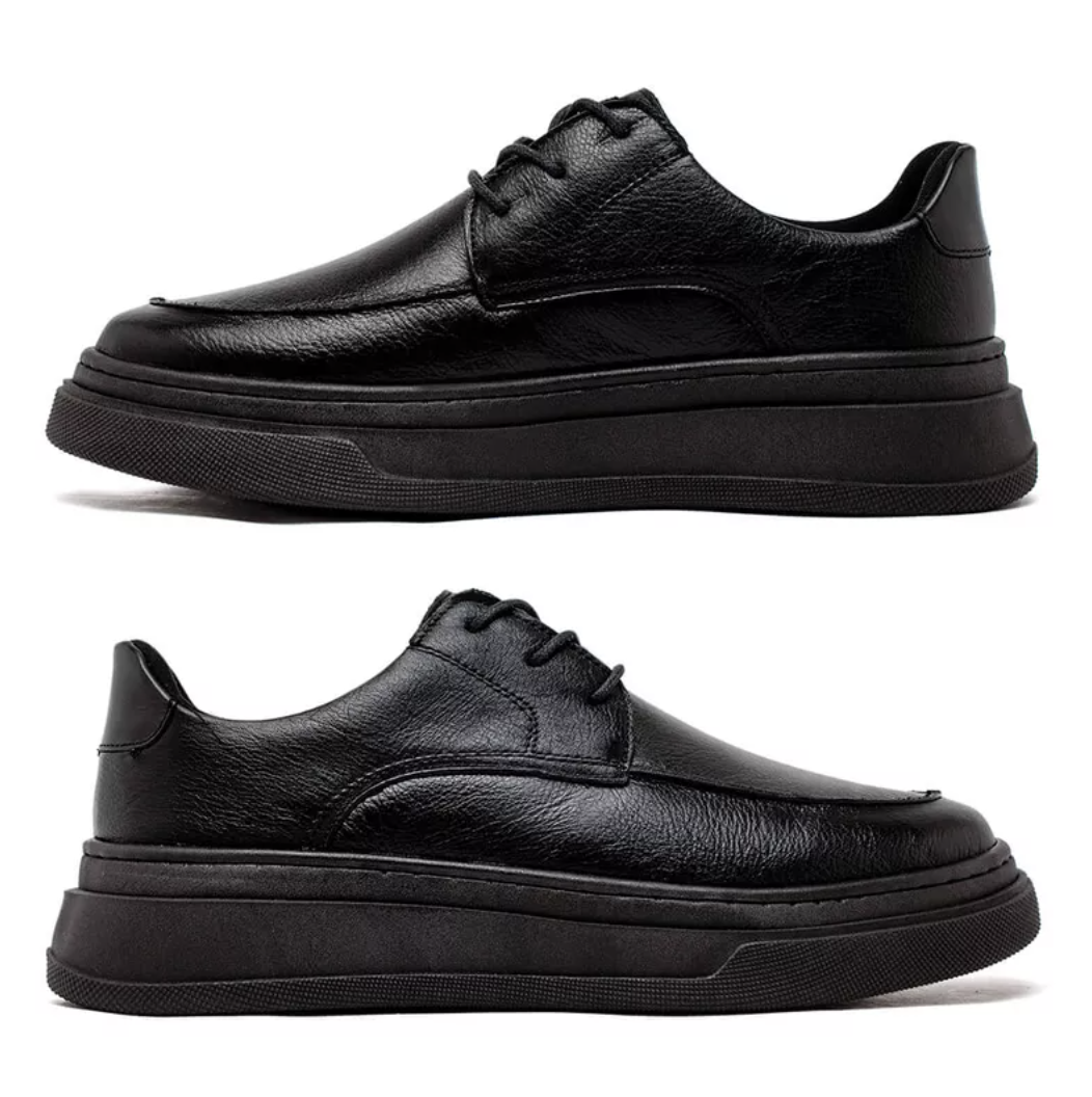 Sapatenis Casual Masculino Toquio em Couro - Preto