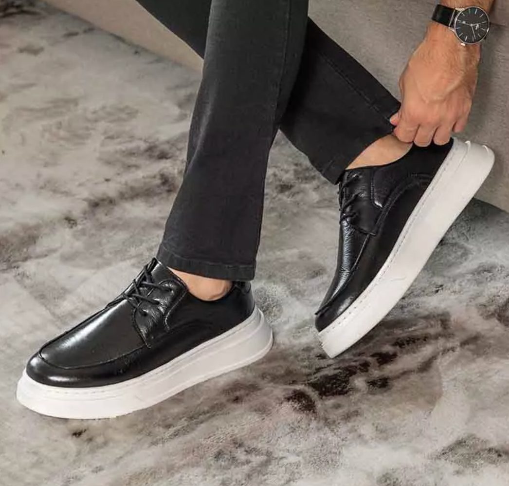 Sapatenis Casual Masculino Laroche Toquio em Couro - Preto