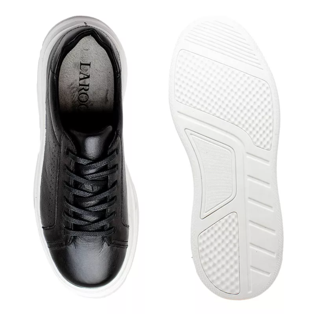 Sapatenis Casual Masculino Laroche Toquio em Couro - Preto