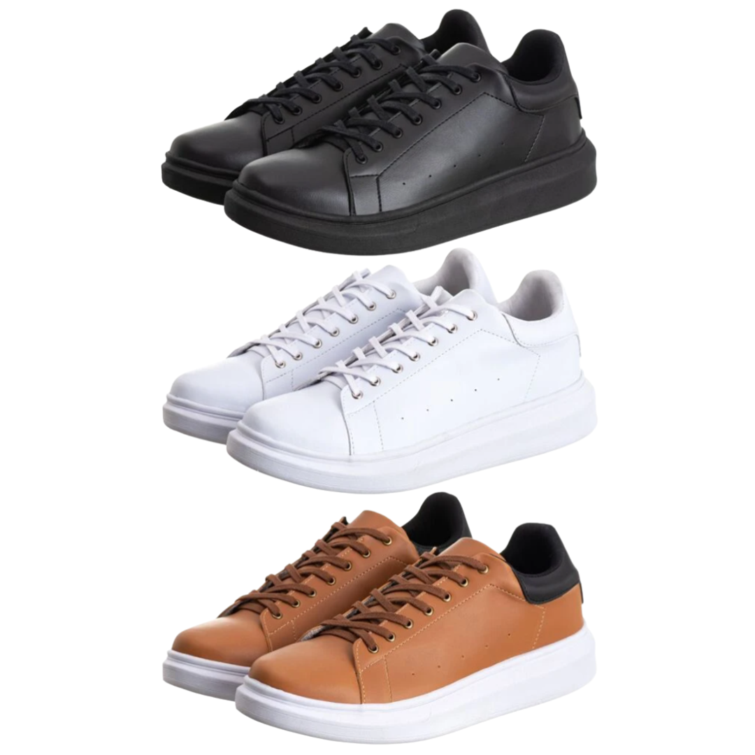 Kit 3 Pares - Tênis Casual Costarini + Brinde (Carteira e Cinto)