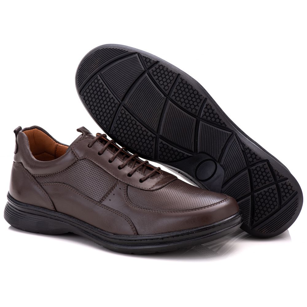 Sapato Ortopédico Masculino Couro Casual