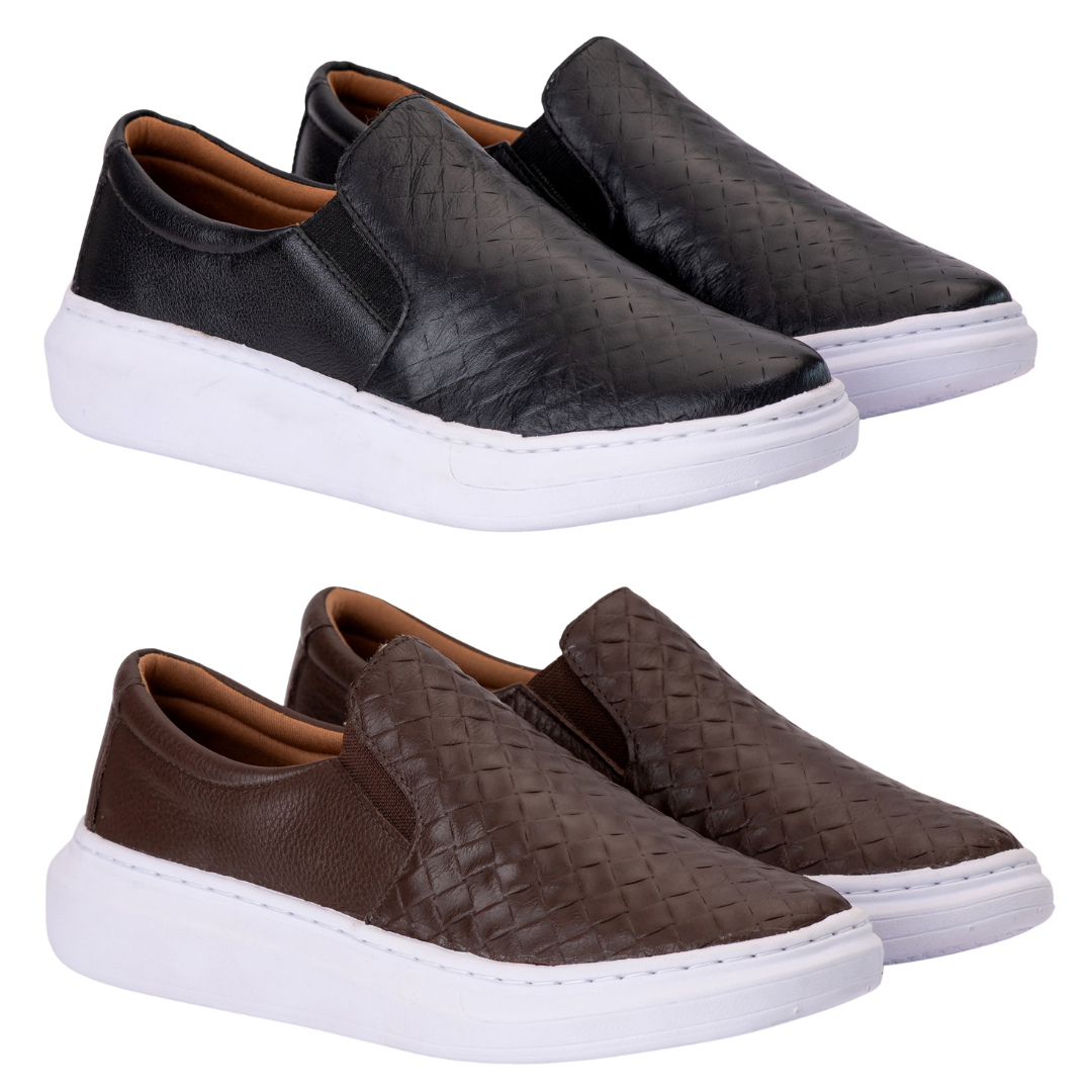 Compre 1 e Leve 2 - Slip On Masculino em Couro + Brinde [Carteira e cinto]🔥