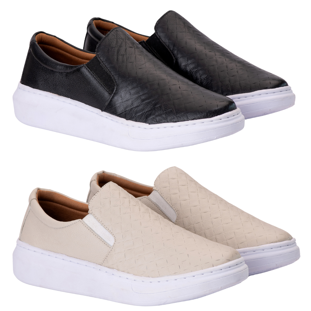 Compre 1 e Leve 2 - Slip On Masculino em Couro + Brinde [Carteira e cinto]🔥