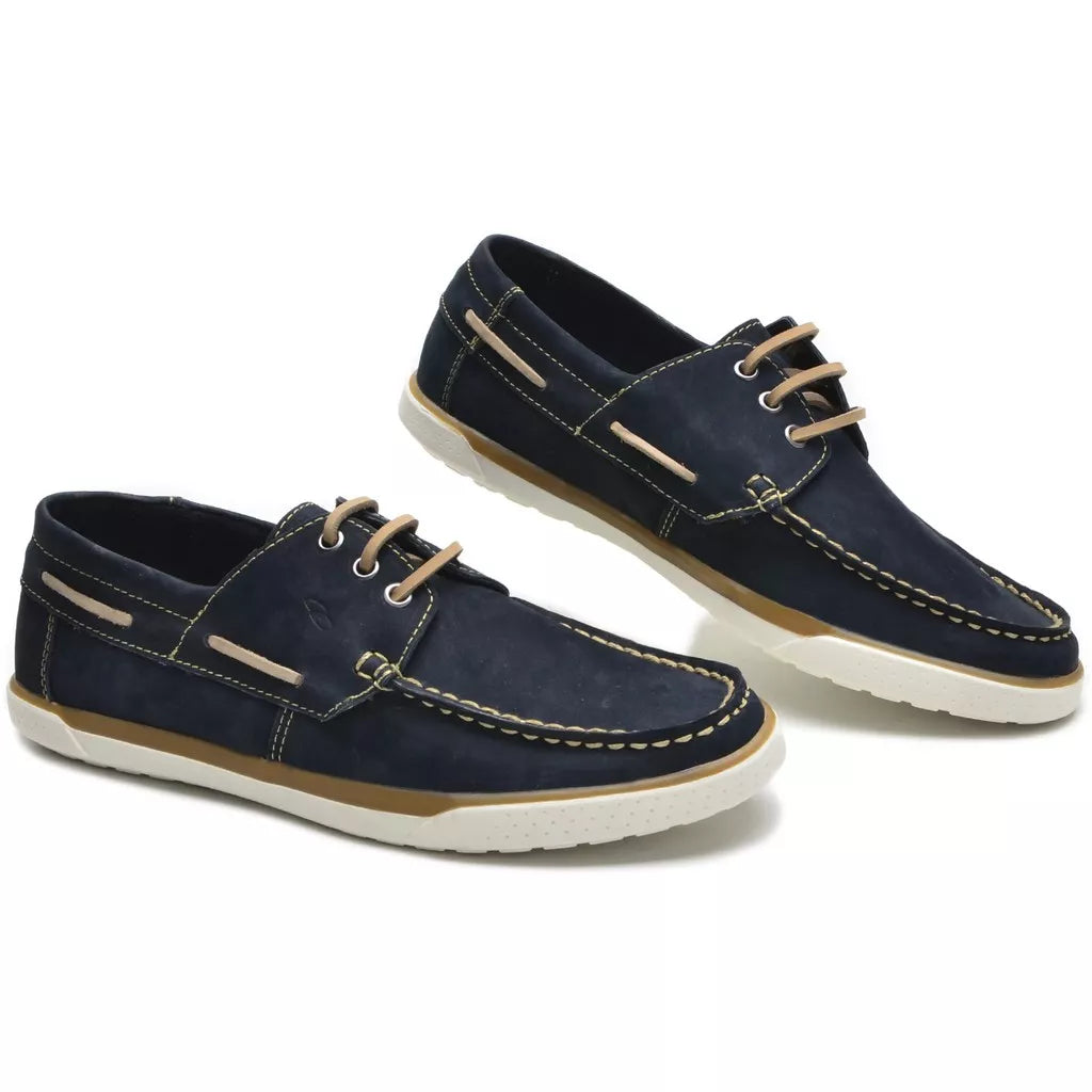 Sapatenis Masculino Dockside Mocassim Casual Em Couro Azul
