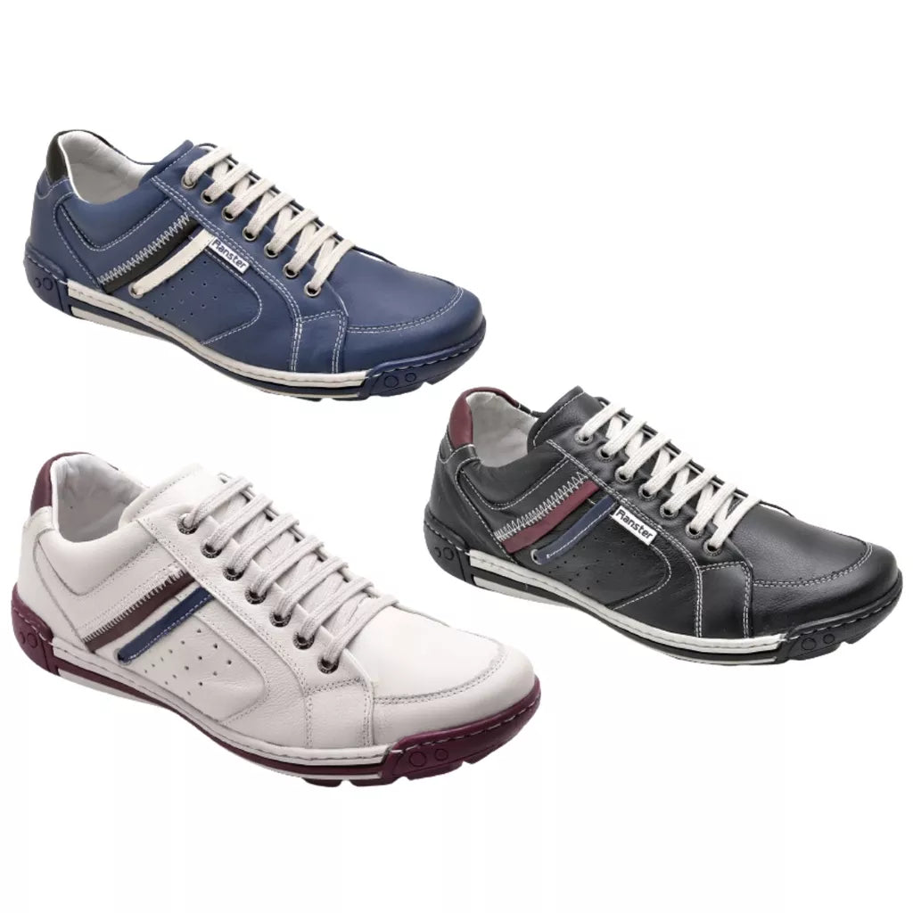 Sapatenis Masculino Casual em Couro Legitimo Super Conforto Palmilha em Gel Anti Stress