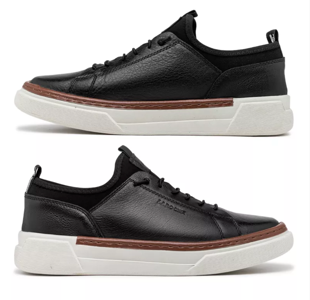 Sapatenis Casual Masculino Titanium em Couro - Preto