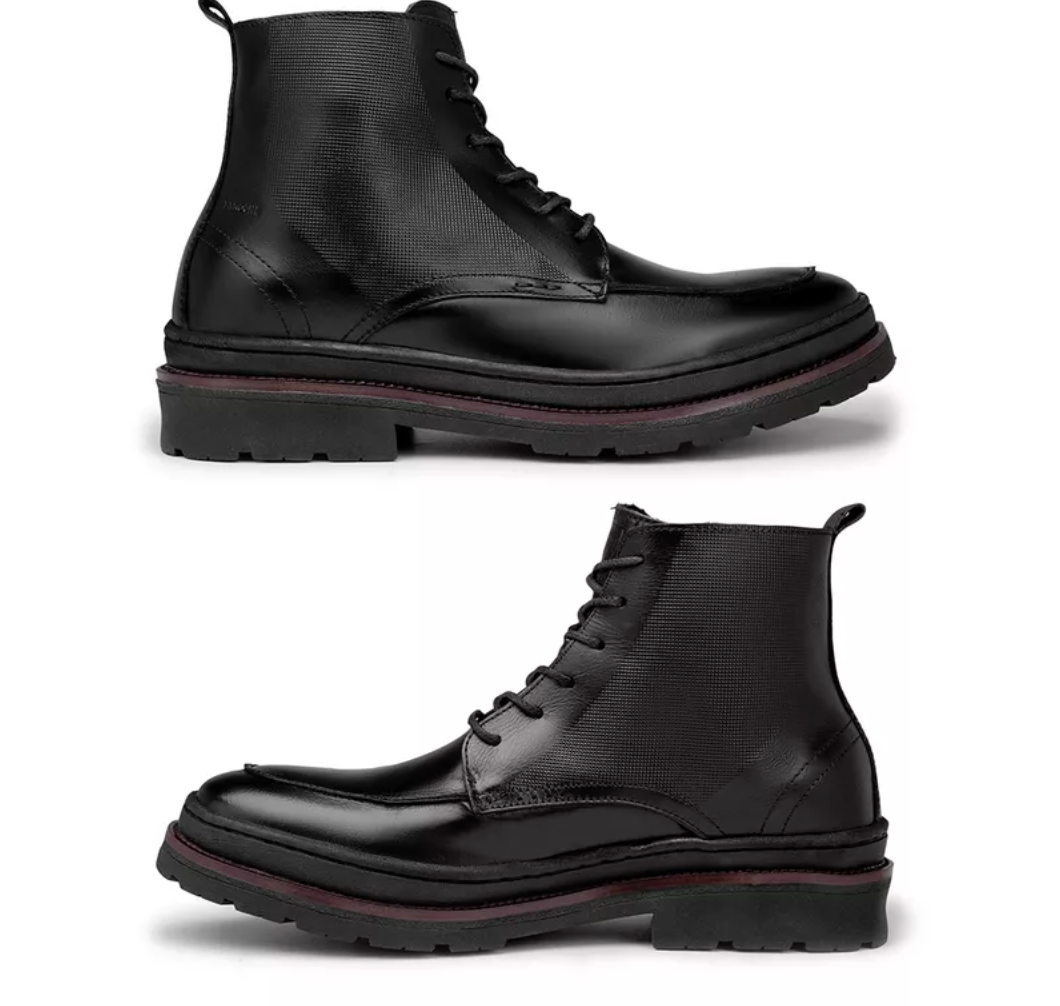 Bota Londres em Couro - Preto + Brinde Porta Cartão