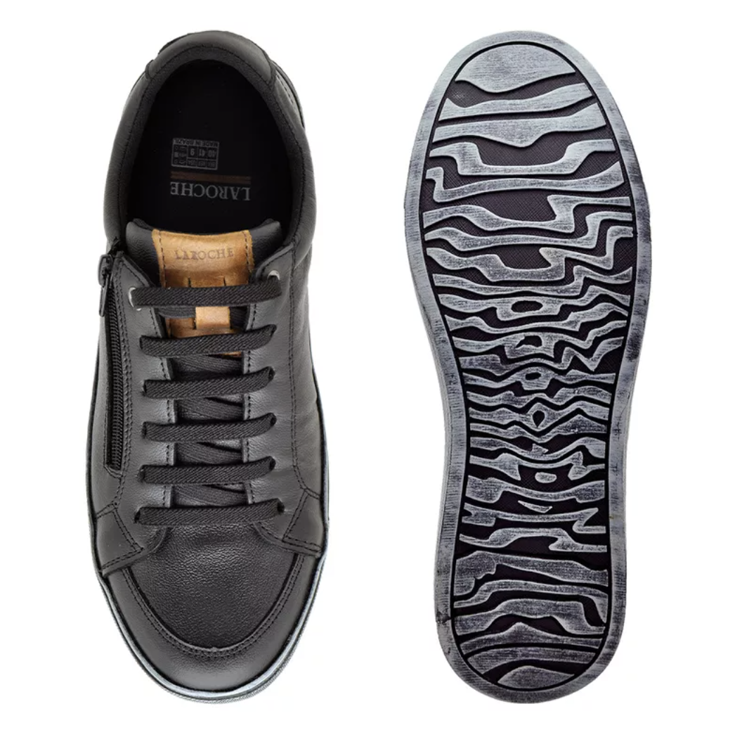 Sapatenis Street Em Couro - Preto