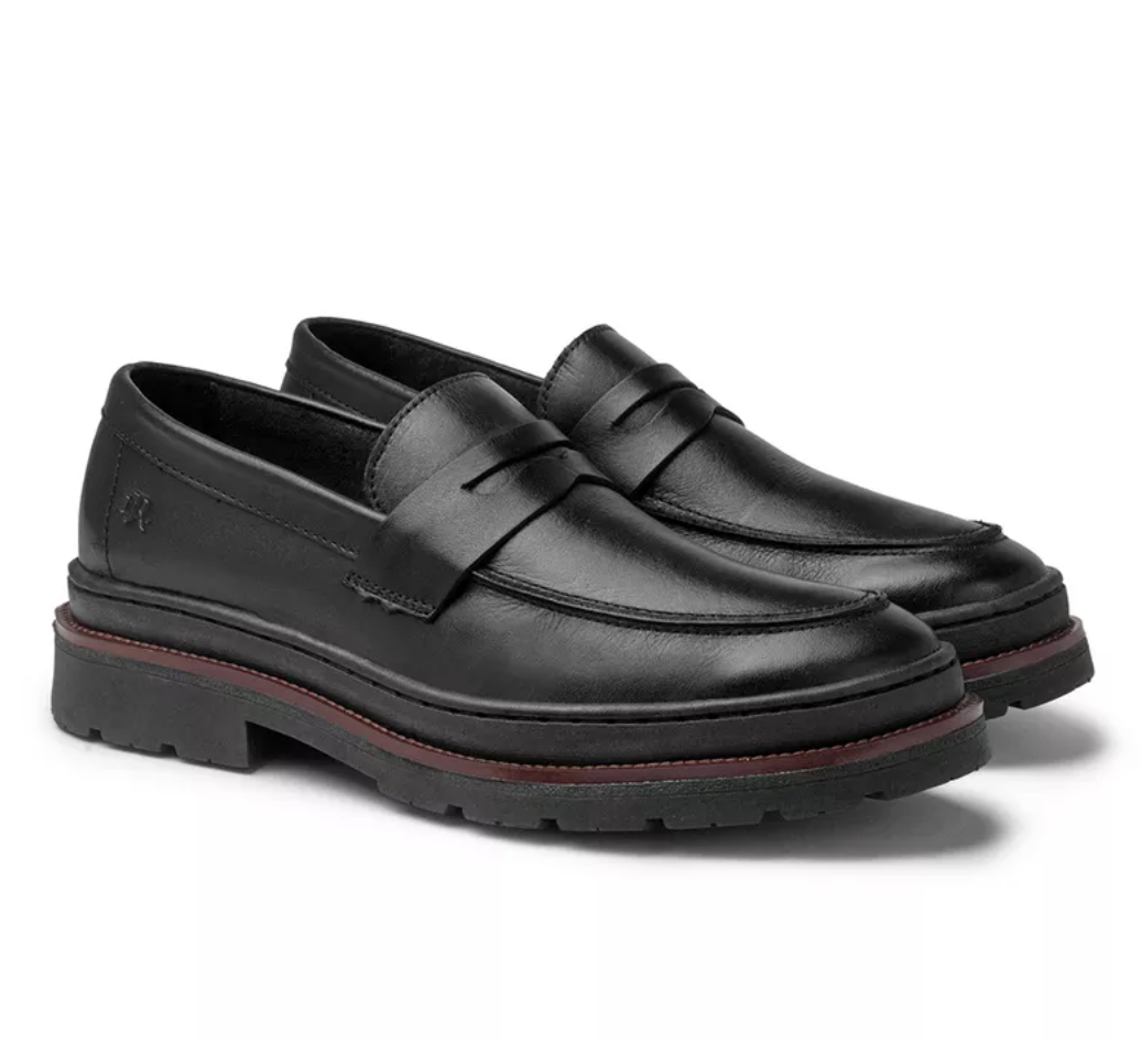 Mocassim Loafer Masculino Londres em Couro - Preto