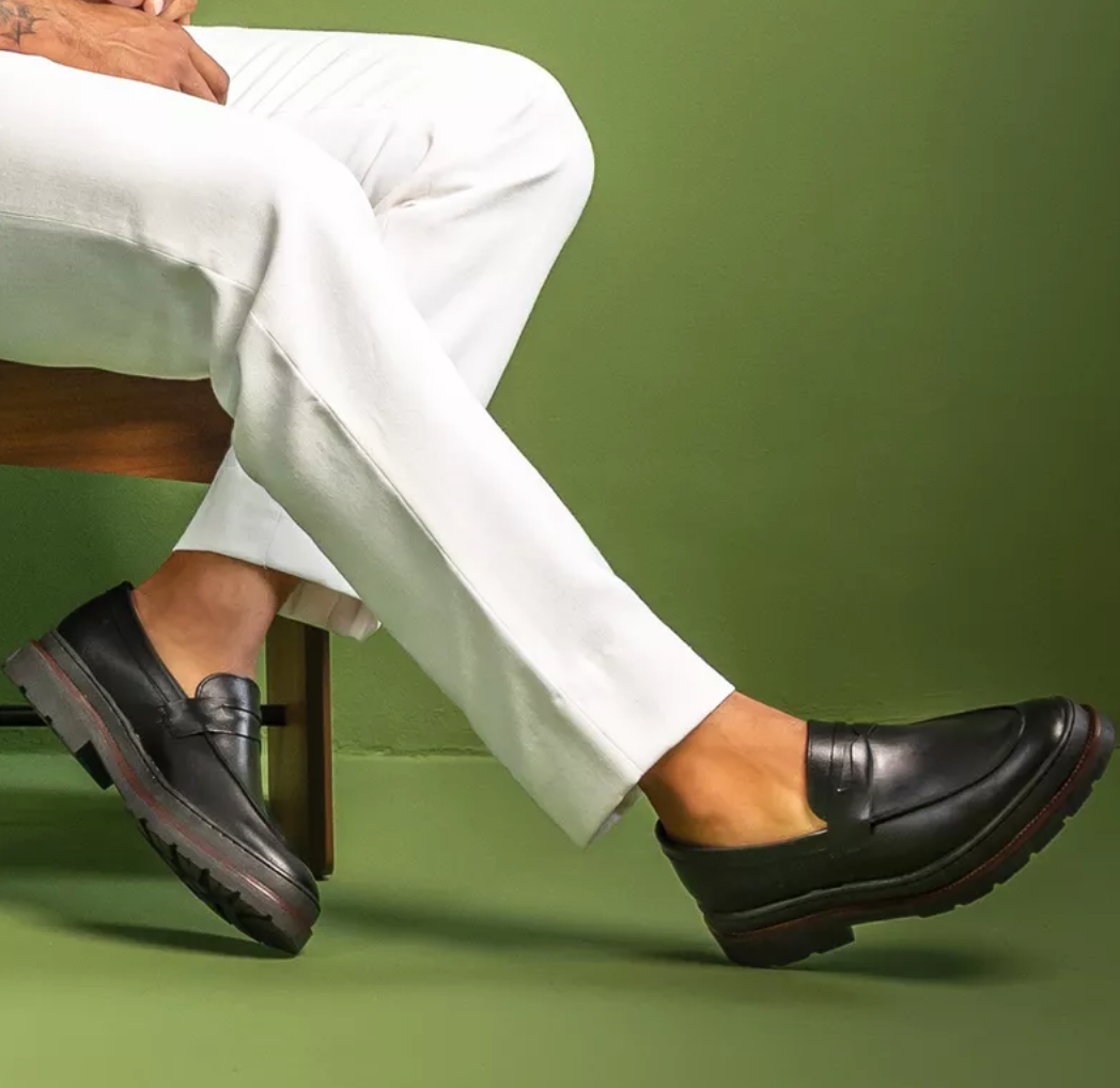 Mocassim Loafer Masculino Londres em Couro - Preto