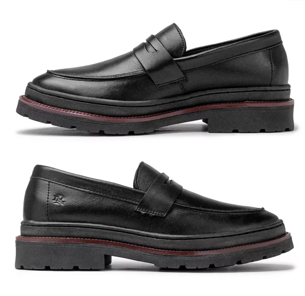Mocassim Loafer Masculino Londres em Couro - Preto