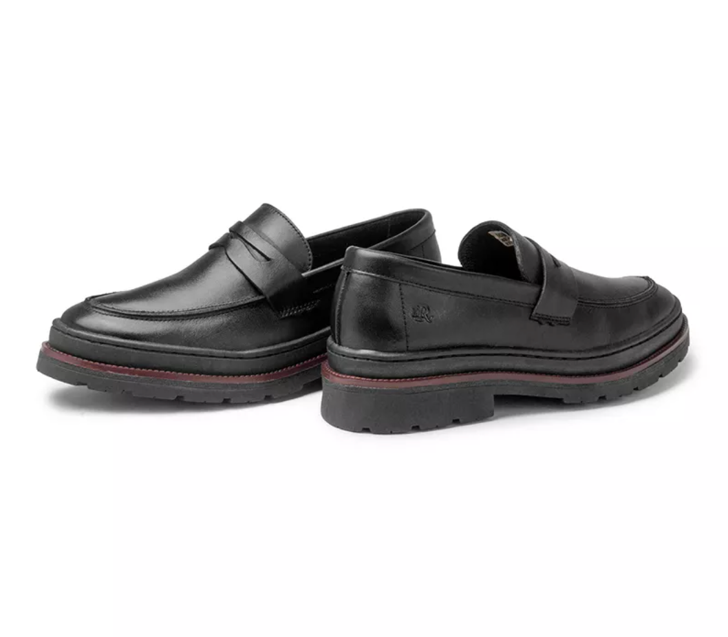 Mocassim Loafer Masculino Londres em Couro - Preto