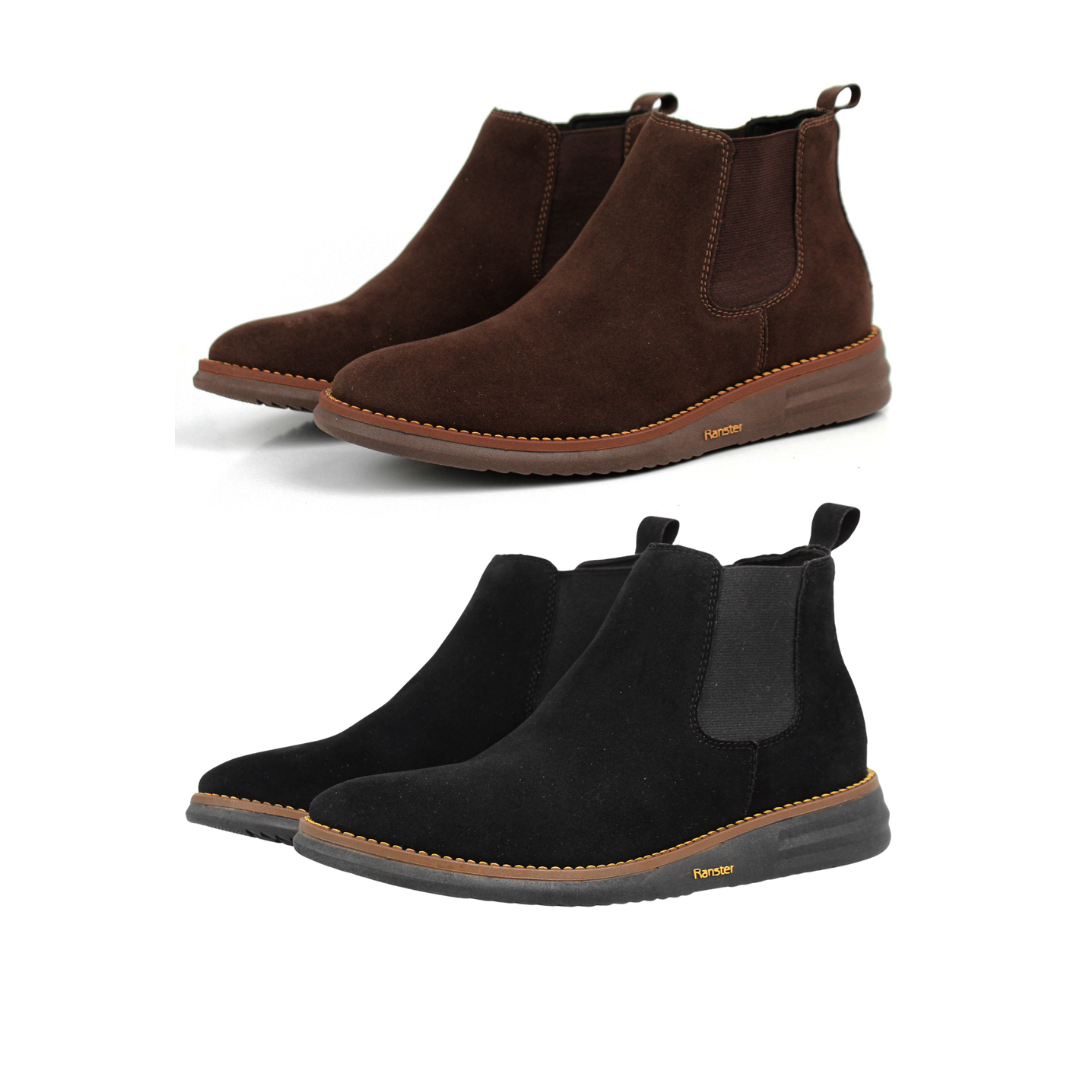 Compre 1 e Leve 2 Botina Masculina Chelsea Couro Camurça