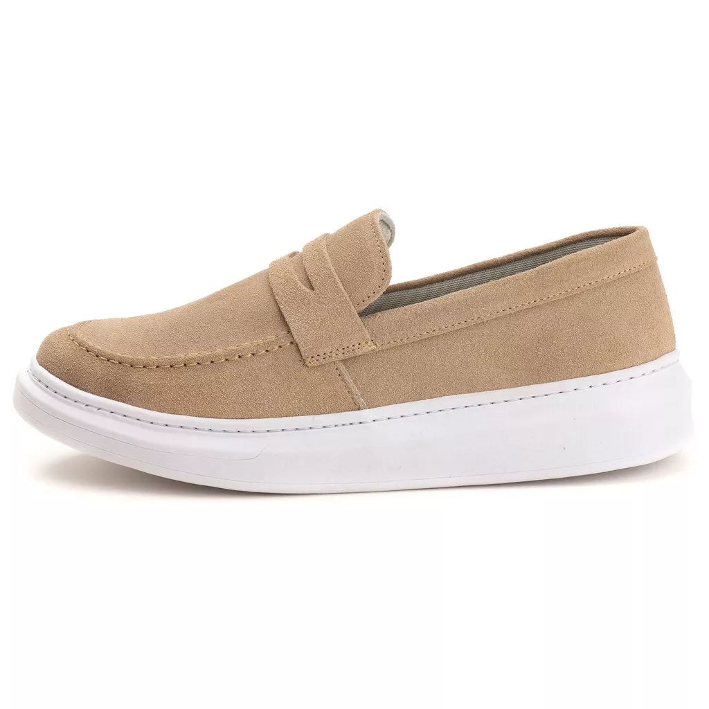 Tênis Iate Loafer Camurça Costarini - Creme